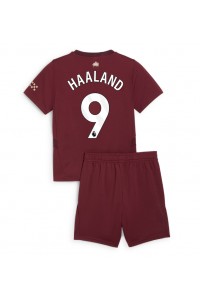 Manchester City Erling Haaland #9 Babytruitje 3e tenue Kind 2024-25 Korte Mouw (+ Korte broeken)